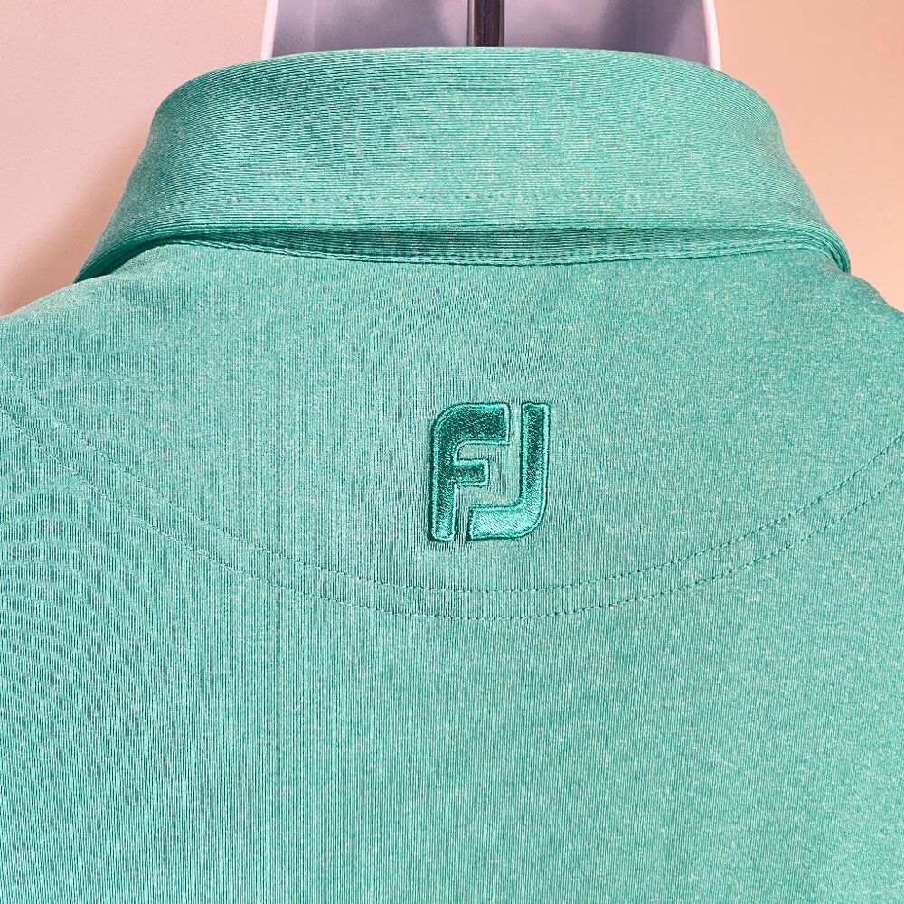 ⛳ FootJoy FJ Men’s Marled Green Golf Polo Shirt Short Sleeve Size Large L EUC